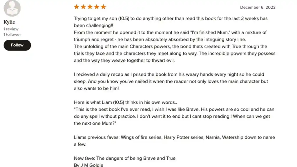 A positive review for The Dangers of Being Brave and True