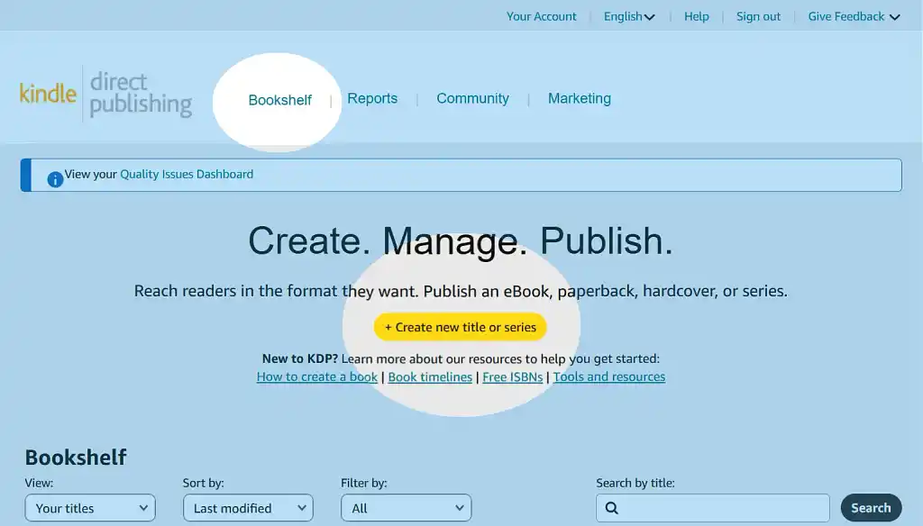 Create a new title or series on Amazon KDP
