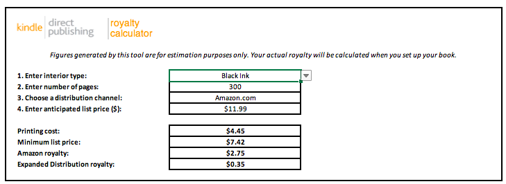 kindle direct publishing price calculator