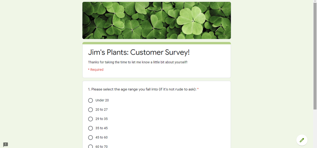How to write an ebook - screenshot of a customer survey
