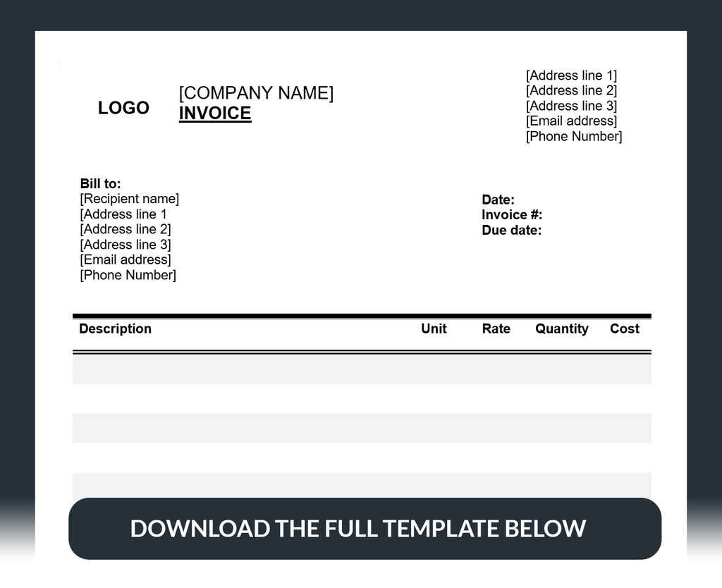 Written Invoice Template