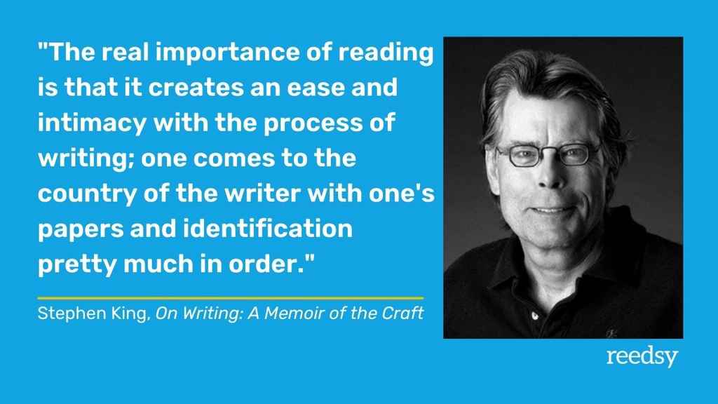 How to become a better writer | Stephen King quote about how important it is for writers to read widely