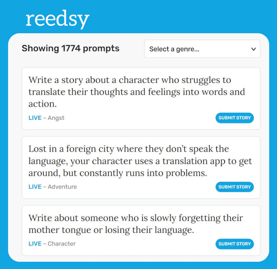 Example of Reedsy's Creative Writing Prompts