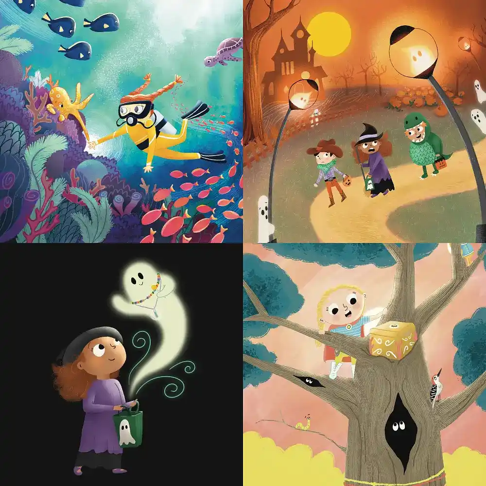 Children's book illustrations examples