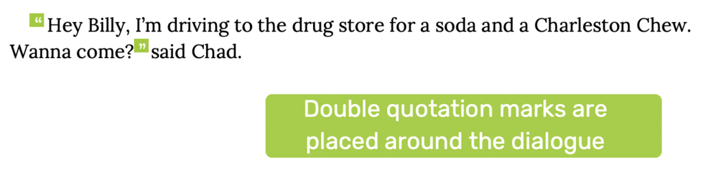 Dialogue rules: When to use double quotation marks