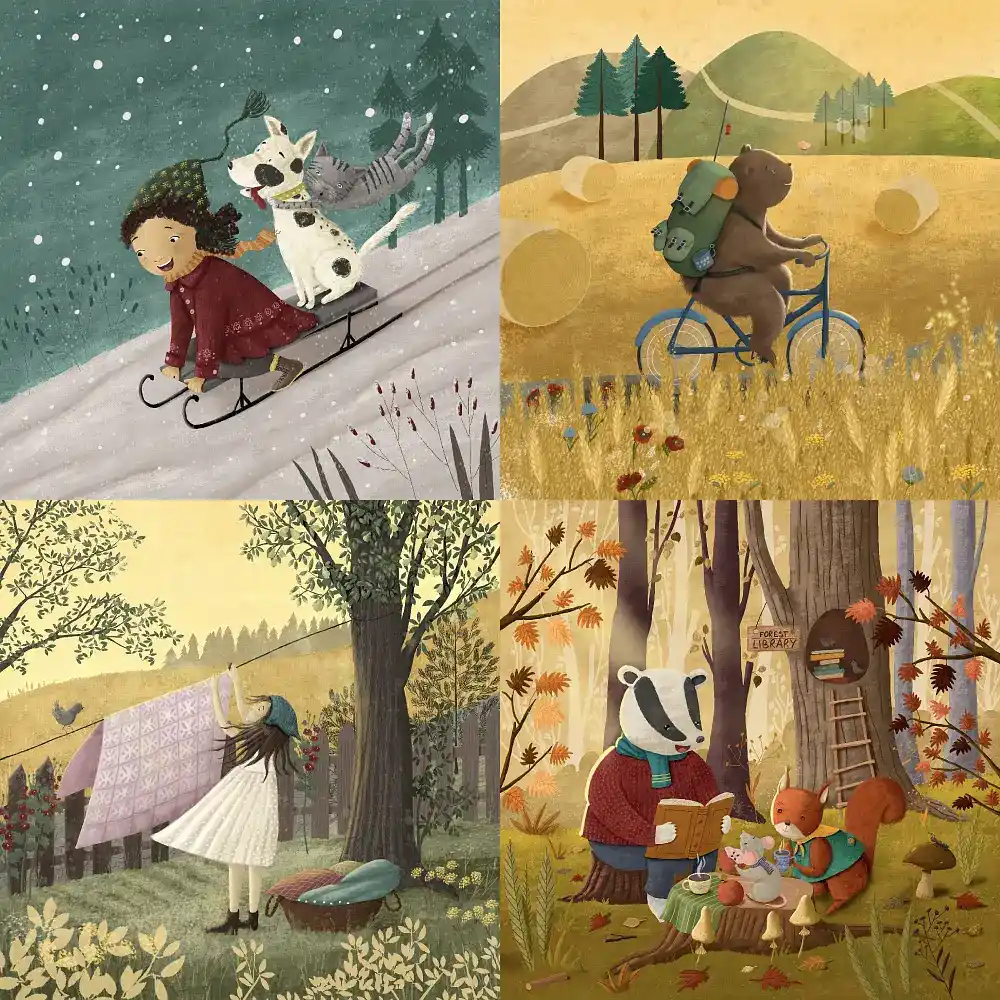 Children's book illustrations examples