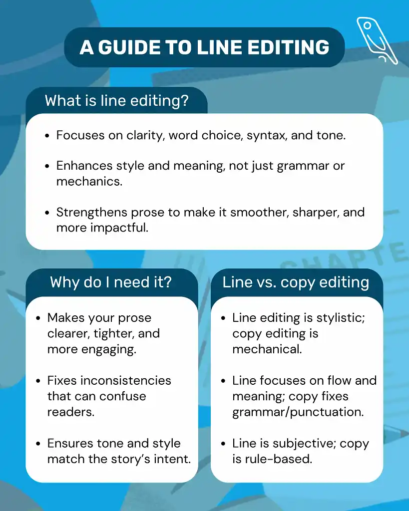 Line editing infographic