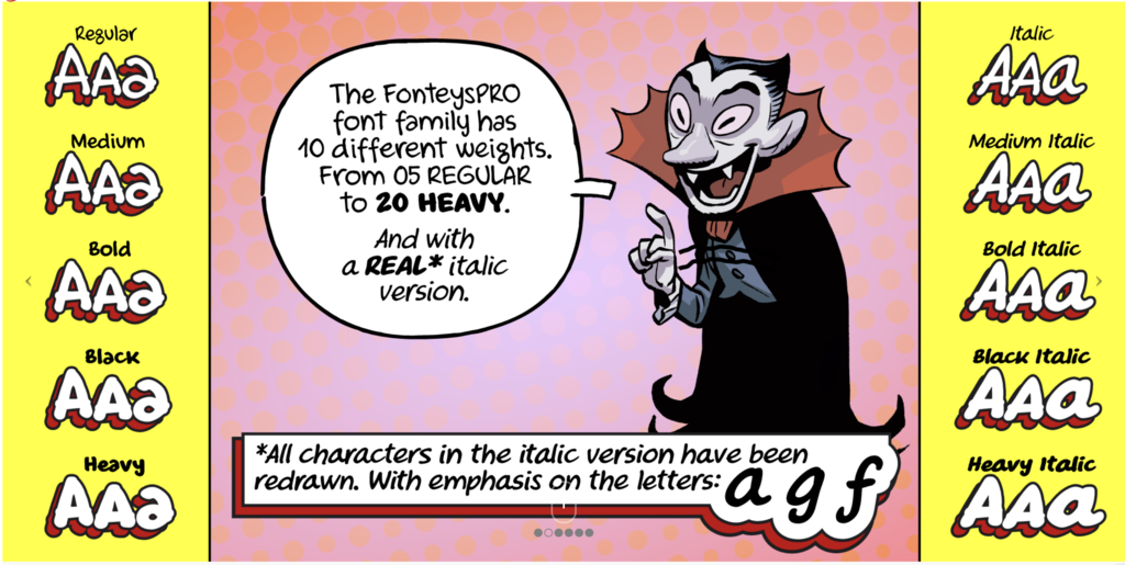 How to make a comic book: An example of a professional typeface