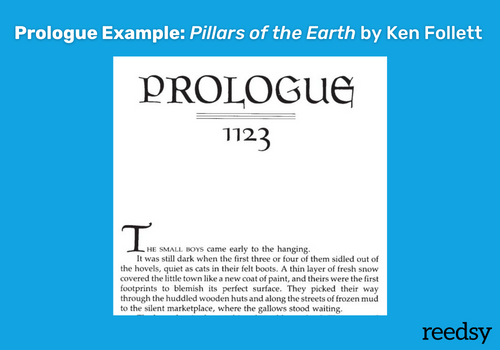 Example of a prologue in a book, excerpt from Ken Foley's Pillars of the Earth