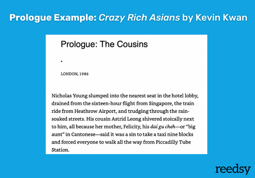 Example of a prologue in a book, excerpt from Crazy Rich Asians