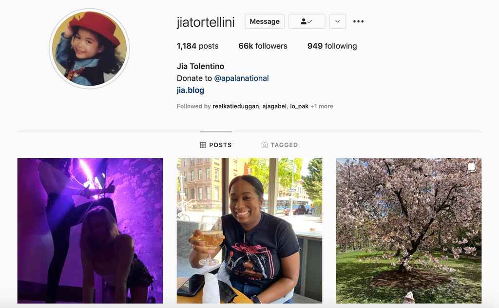 Social Media for Writers | Jia Tolentino Instagram