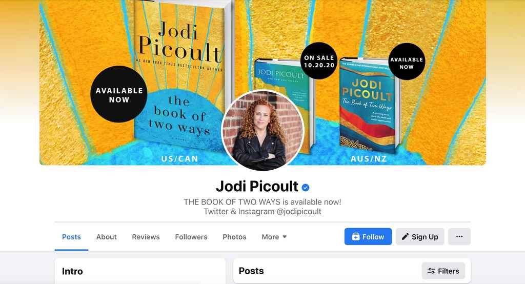 Social Media for Writers | Jodi Picoult Facebook 