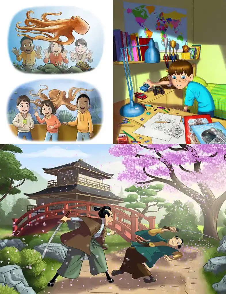 Children's book illustrations examples