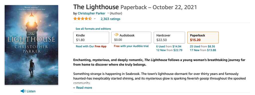 The Lighthouse Amazon page