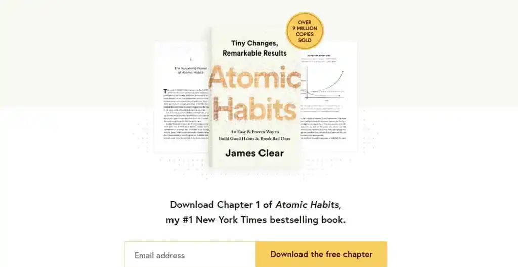 Screenshot of James Clear's website