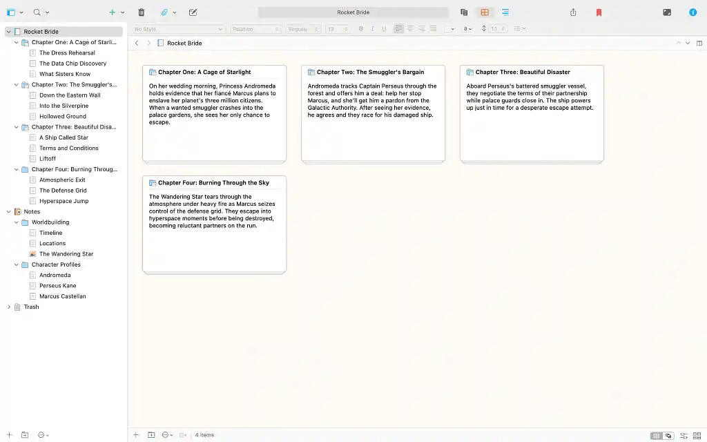 Scrivener planning tools