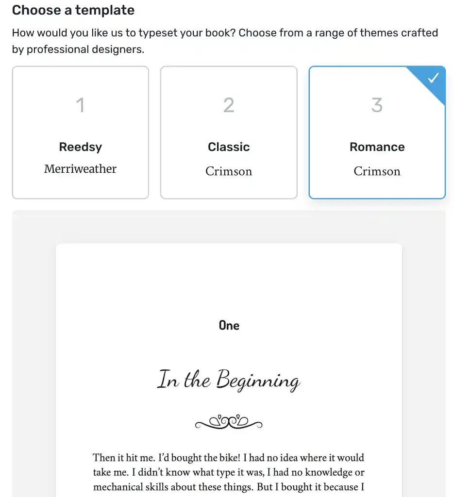 Reedsy Studio Export Templates