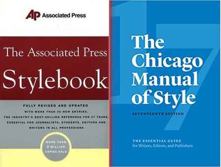 copyediting vs proofreading | The covers of the Chicago Manual of Style and AP Stylebook