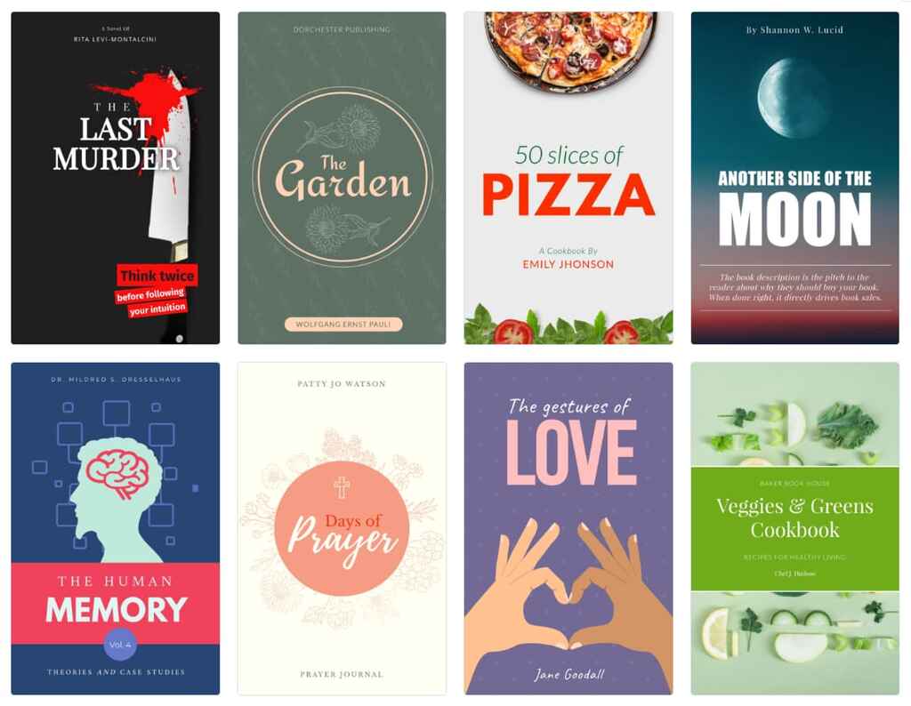 The book cover templates offered by Visme on their site