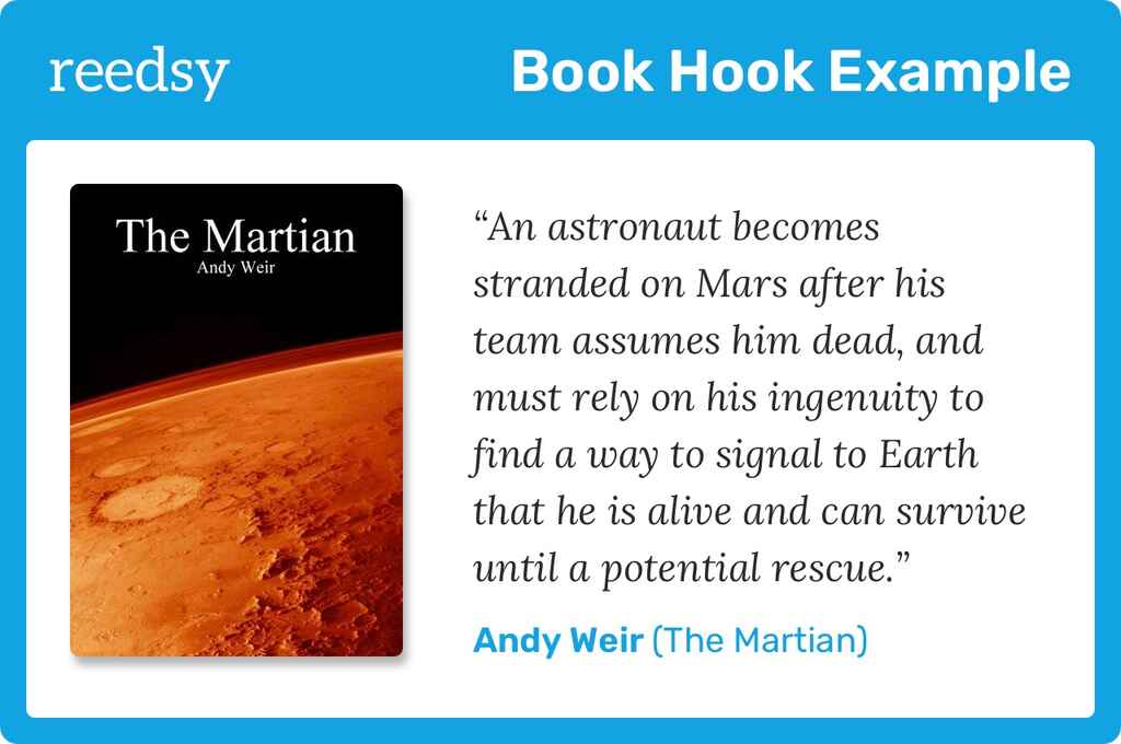 Book pitch example for The Martian by Andy Weir
