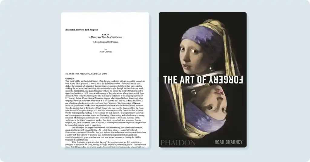 The Book proposal and the cover of the published book