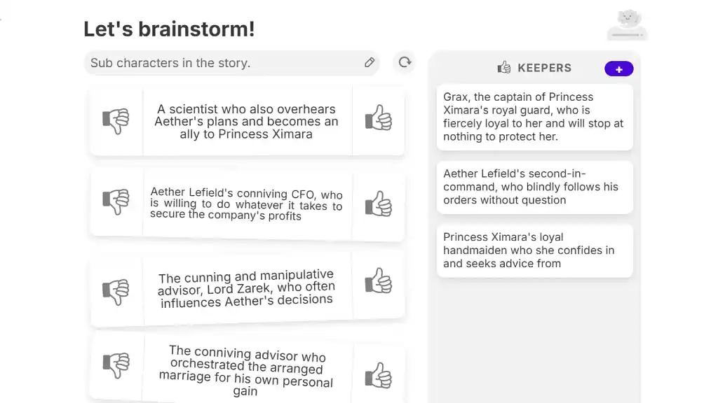 Sudowrite Brainstorm