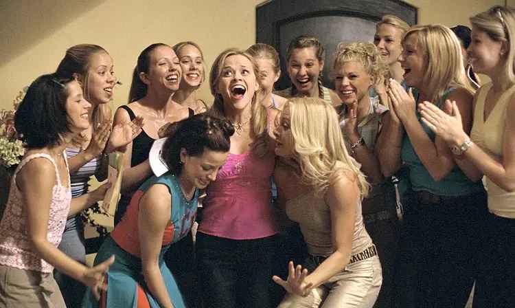 Conflict | Elle and her sorority sister celebrate in the film Legally Blonde