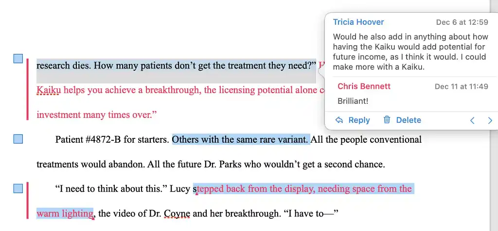 Editing example