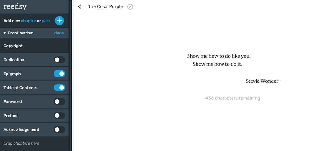 epigraph | Lyrics from Stevie Wonder's Do Like You