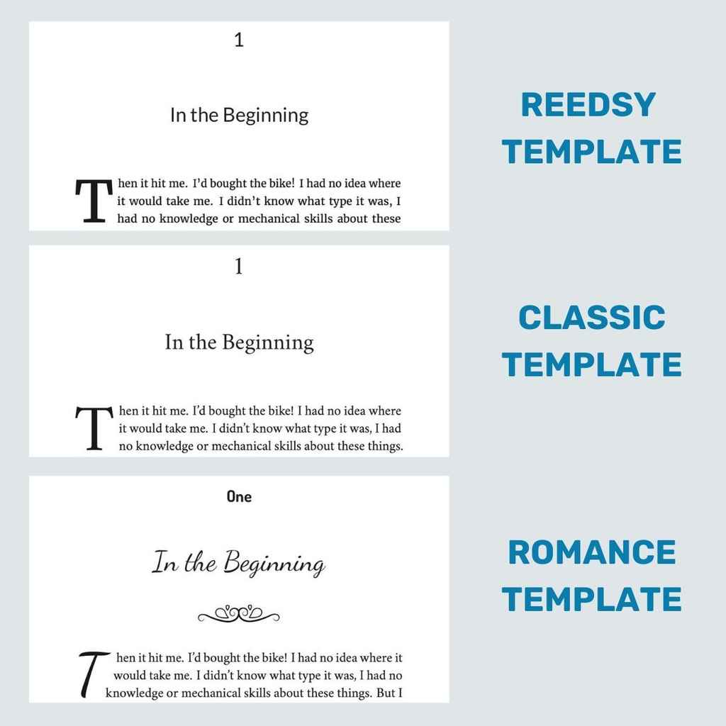 Book Layout | Examples of the free Reedsy book layout templates
