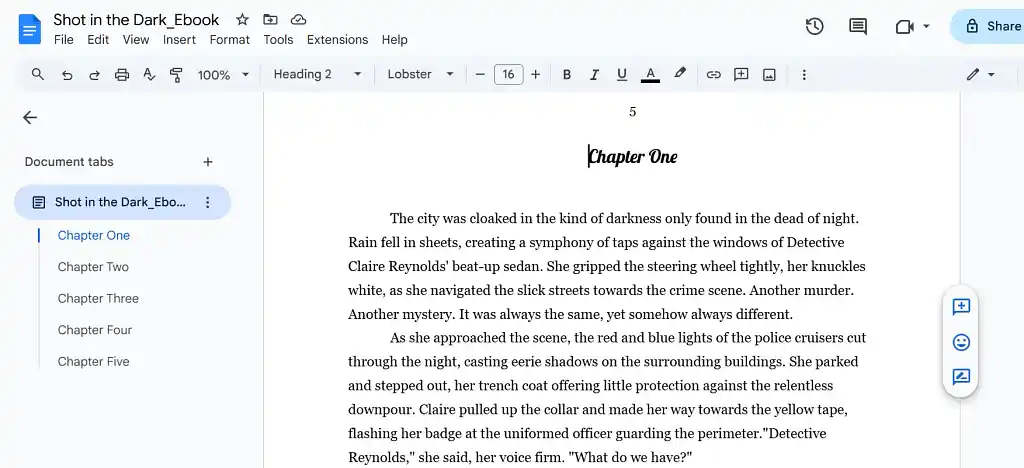 Google Docs interface