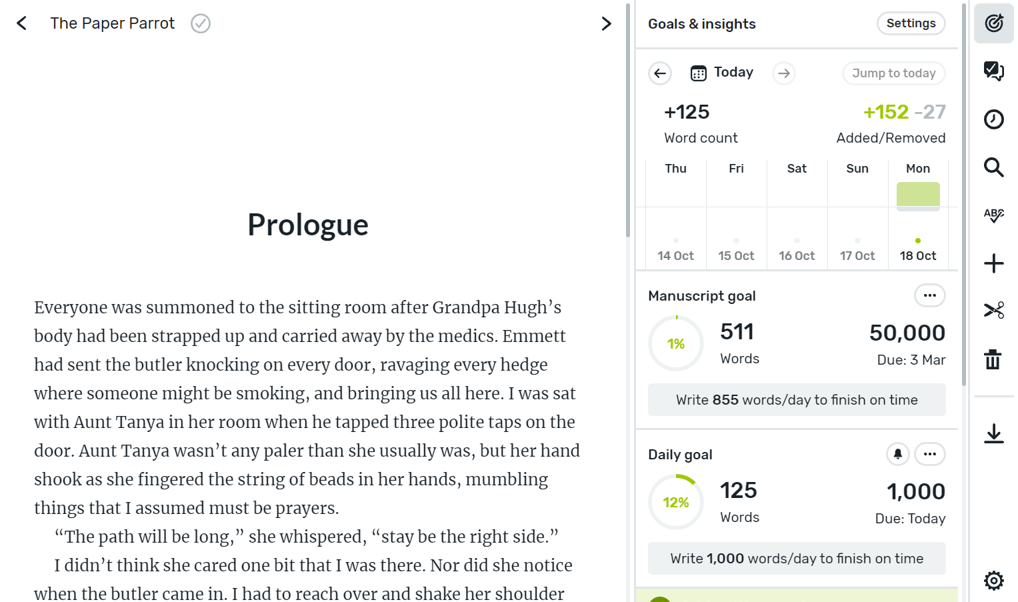 How to write faster | The Reedsy Book Editor automatically calculates your daily word-count goals 