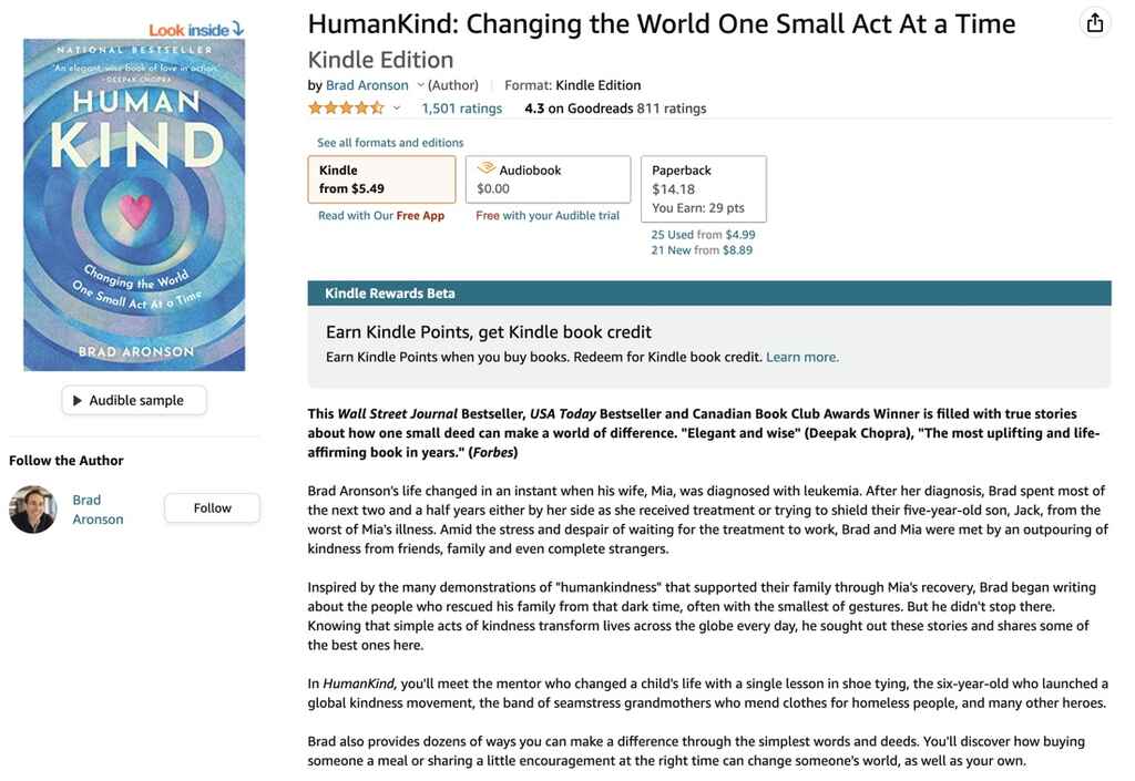 HumanKind's Amazon product page