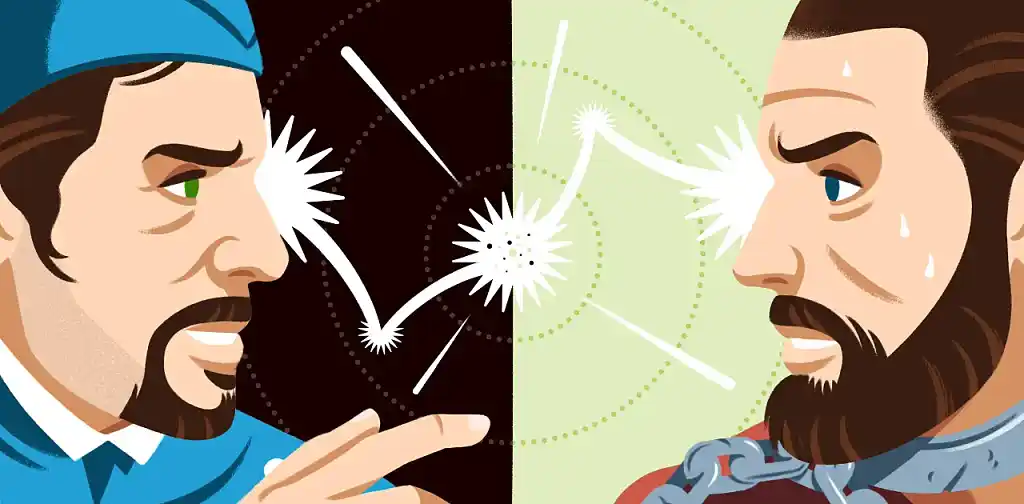 A convict and a judge facing each other