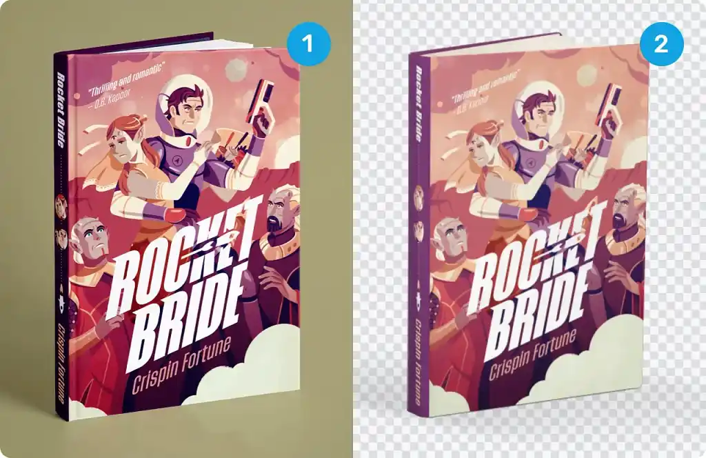Professional 3D book mockup versus Placeit mockup