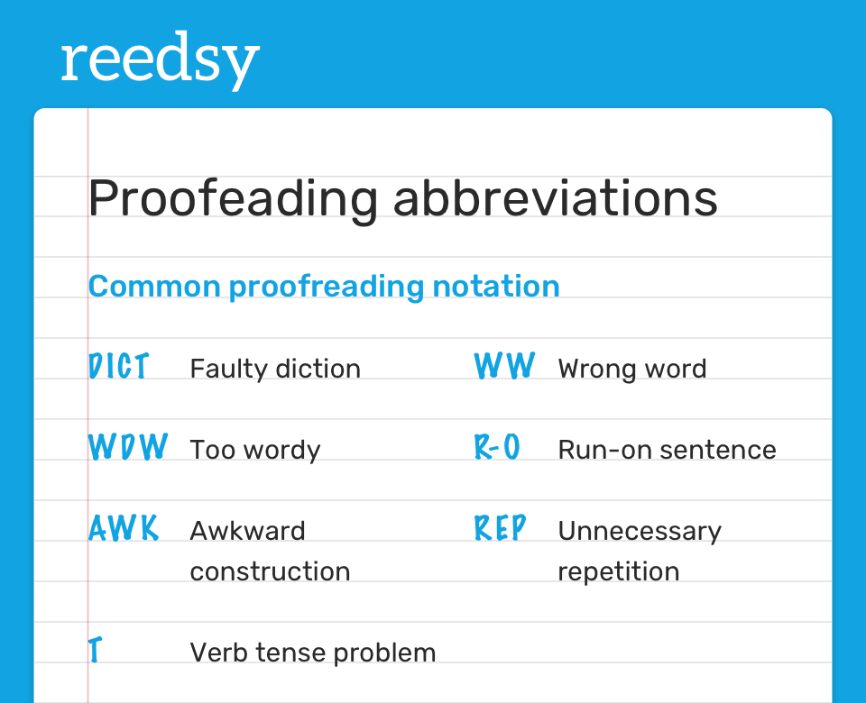 basic proofreading marks