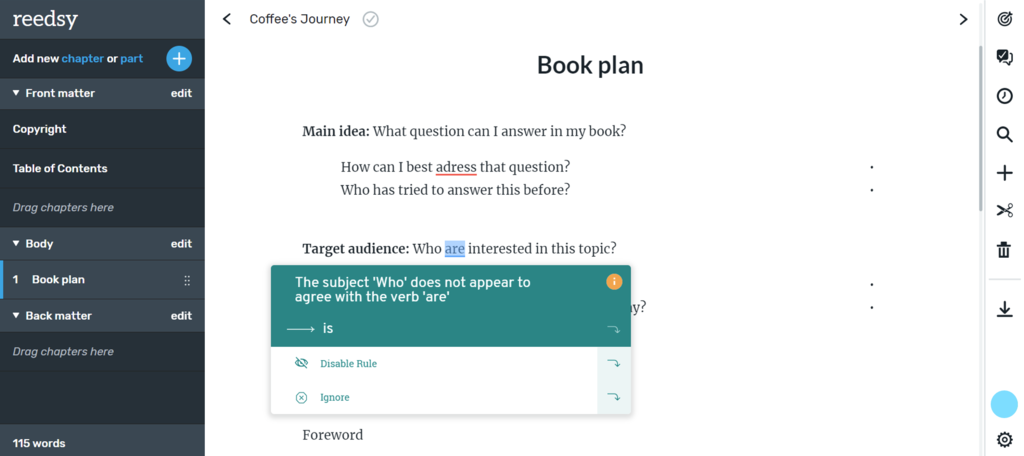 ProWritingAid | Used with the Reedsy Book Editor
