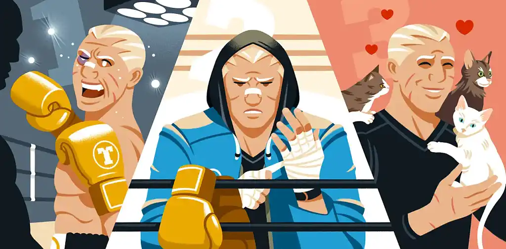 Illustration of a boxer finding redemption