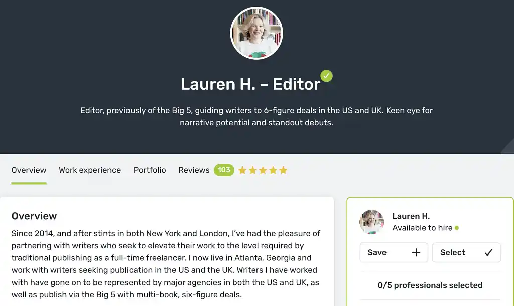 An editor on the Reedsy marketplace