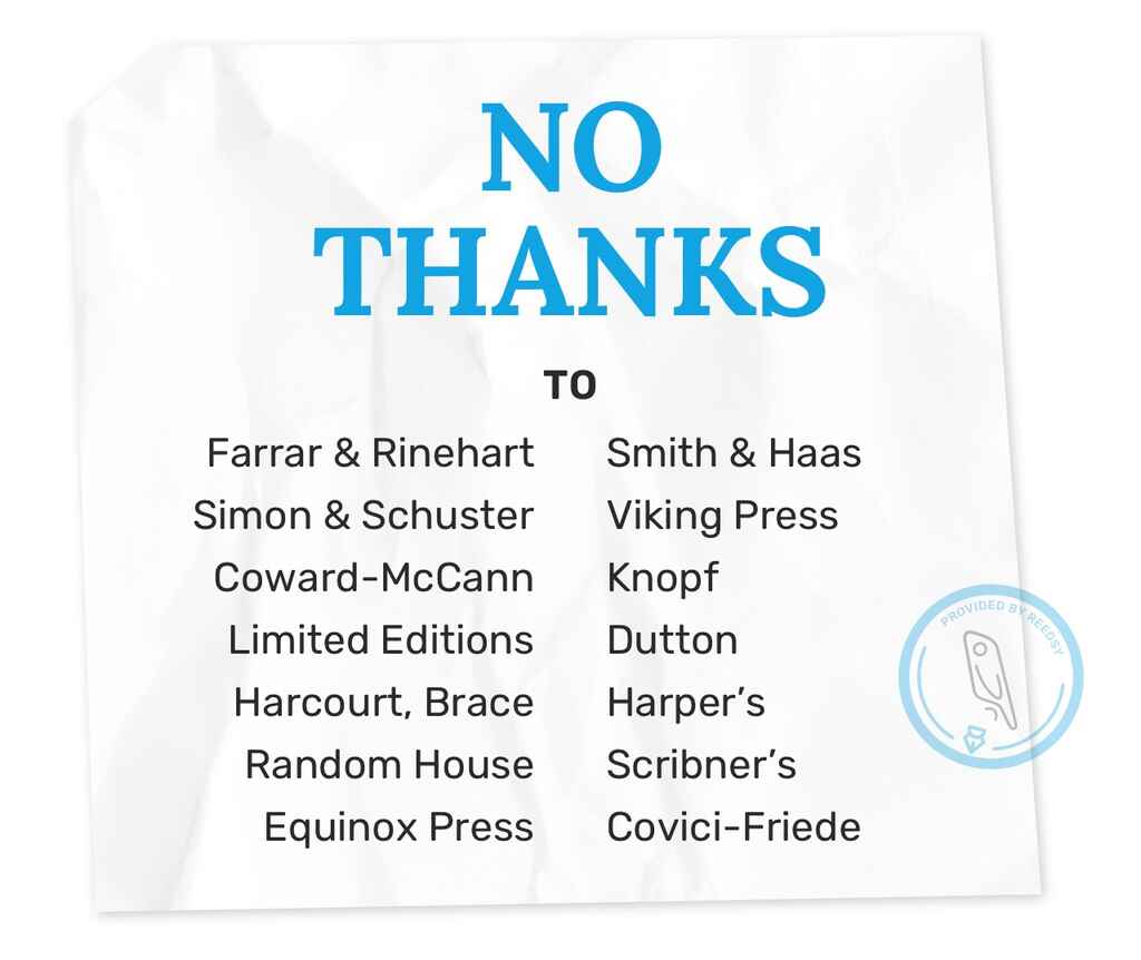 EE Cummings dedication: No thanks to Farrar & Rinehart, Smith & Haas, Simon & Schuster, Viking Press, etc
