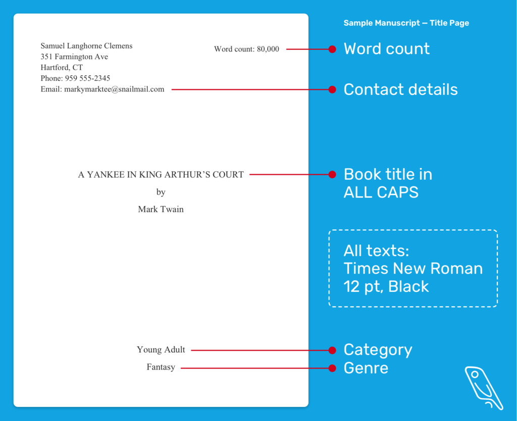 book manuscript format