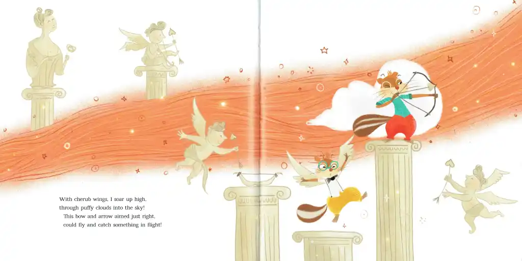 A children's book spread with text and visuals