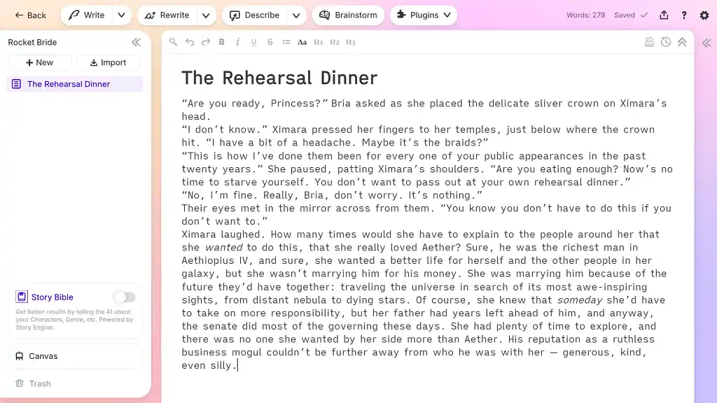 Sudowrite's editor