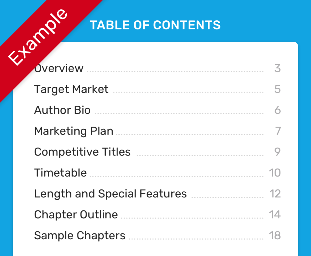 How To Write A Book Proposal Template   Large Table Of Content Example 33fd63 