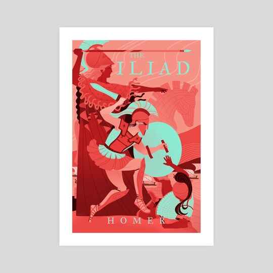 Art print of the Iliad by British illustrator Flaroh.
