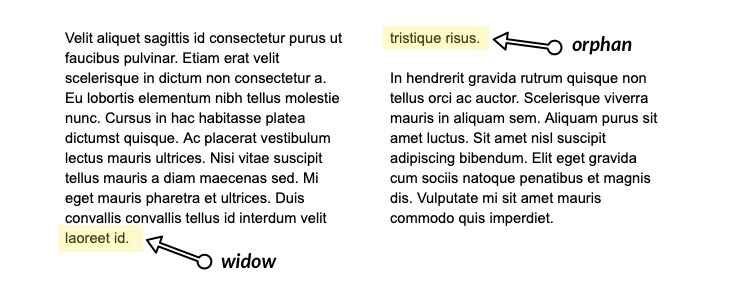 Two paragraphs presenting a widow and an orphan