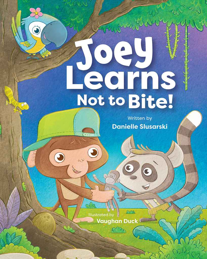 Joey Learns Not to Bite - book cover, designed by Vaughan D.