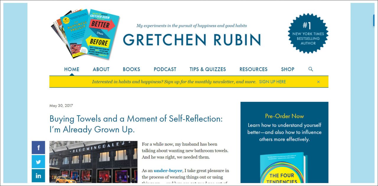 11 Author Websites That Get It Right - Gretchen Rubin