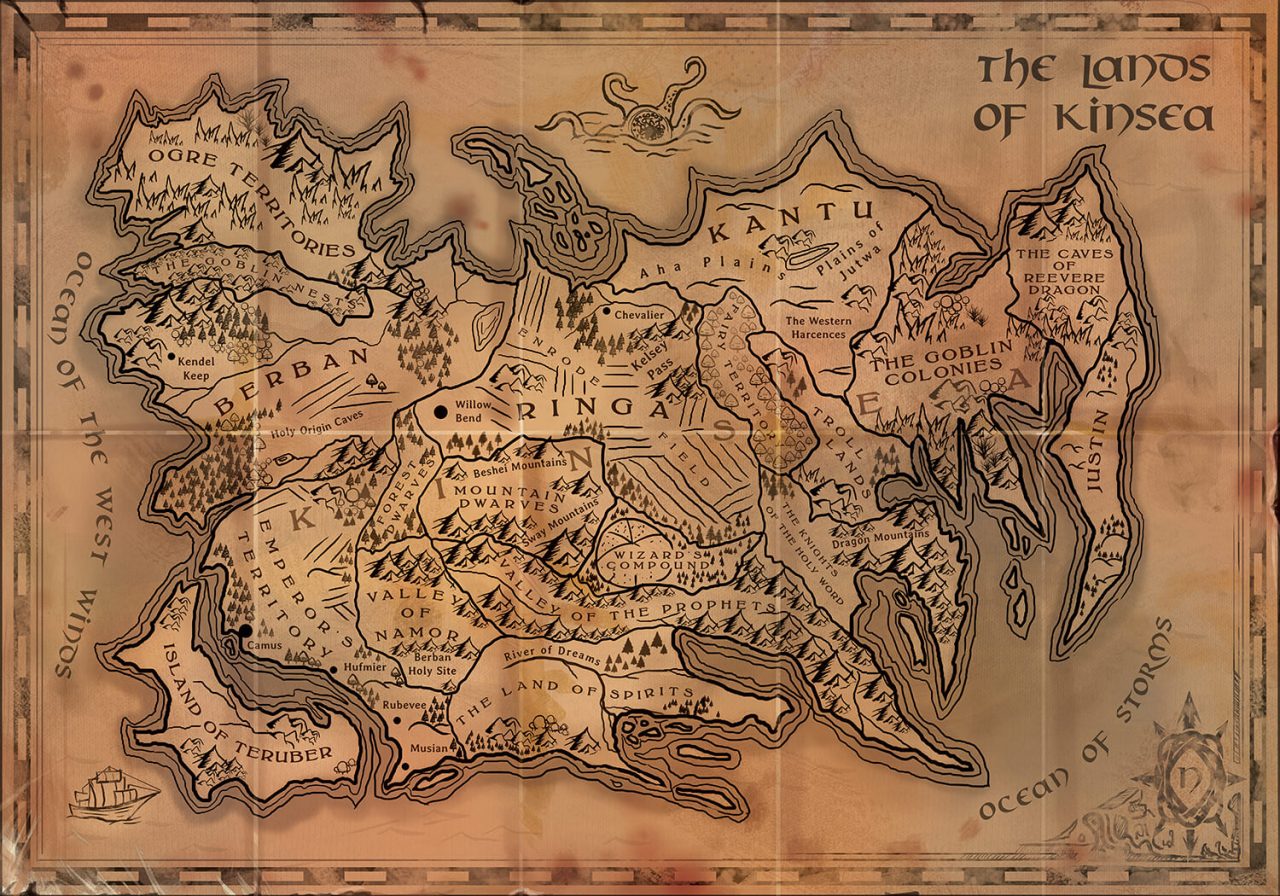 Writing Fantasy Kinsea Map