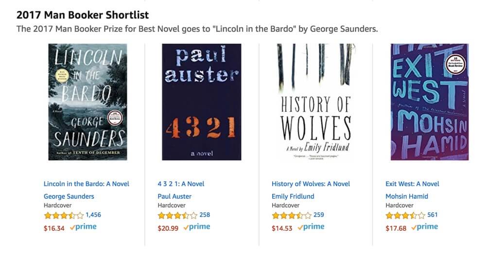 Booker Prize shortlist novels covers
